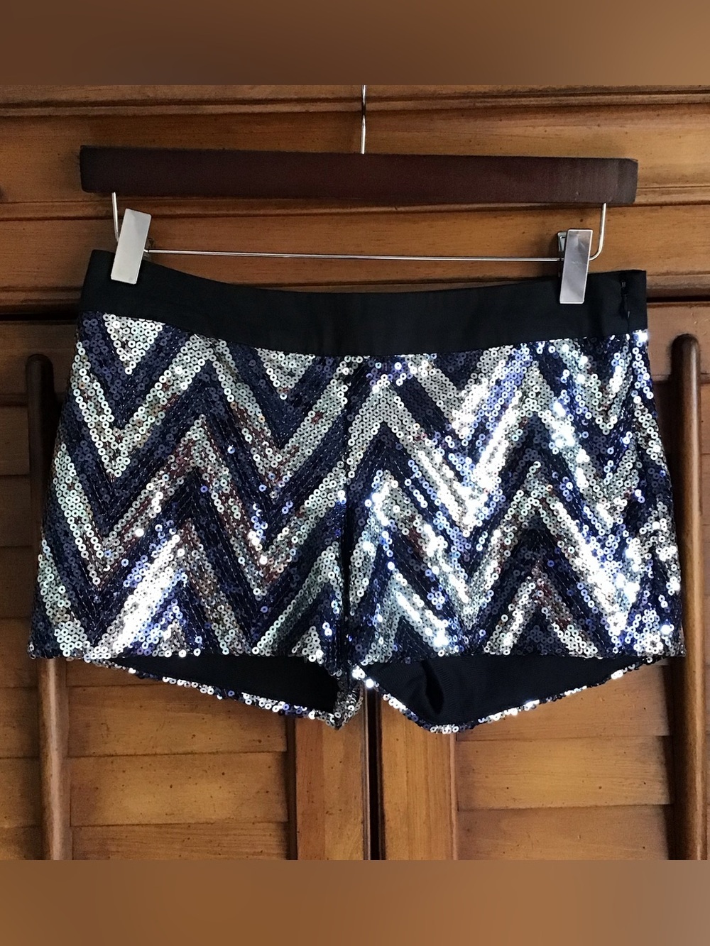 Jessica Simpson Chevron Striped Sequin Shorts NEW